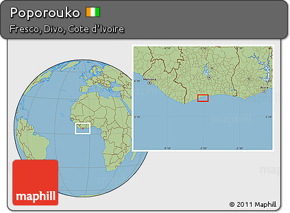 Savanna Style Location Map of Poporouko