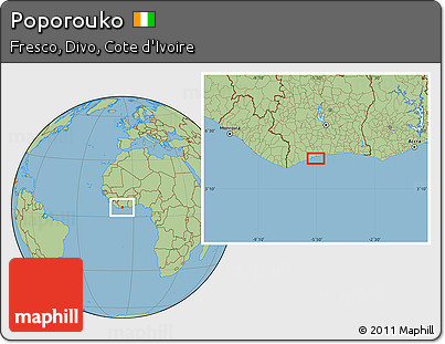 Savanna Style Location Map of Poporouko