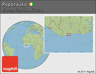 Savanna Style Location Map of Poporouko