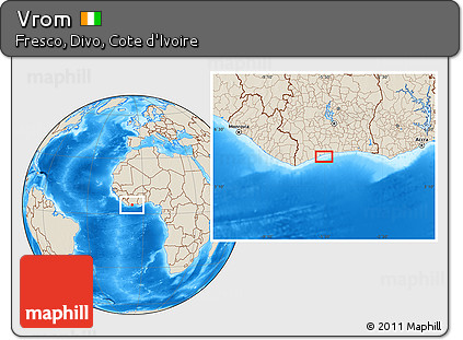 Shaded Relief Location Map of Vrom