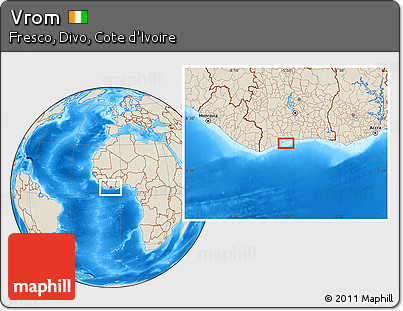 Shaded Relief Location Map of Vrom