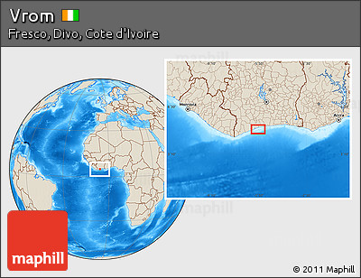 Shaded Relief Location Map of Vrom