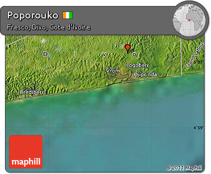 Satellite Map of Poporouko