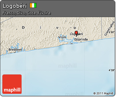 Shaded Relief Map of Logobéri