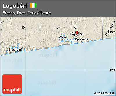 Shaded Relief Map of Logobéri