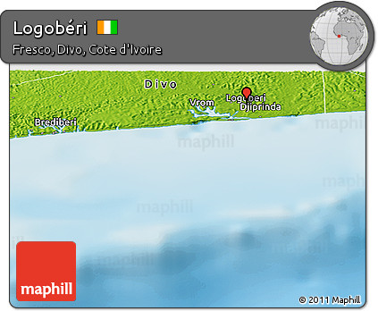 Physical Panoramic Map of Logobéri