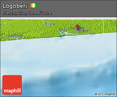 Physical Panoramic Map of Logobéri