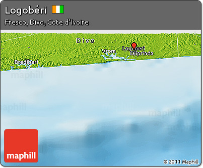 Physical Panoramic Map of Logobéri