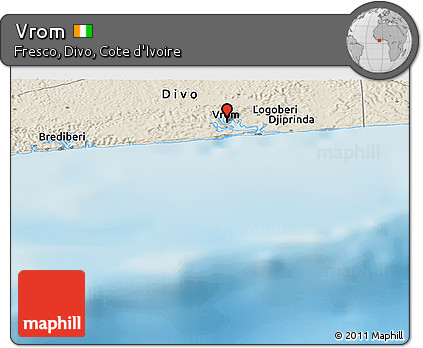 Shaded Relief Panoramic Map of Vrom