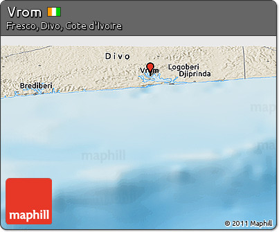 Shaded Relief Panoramic Map of Vrom