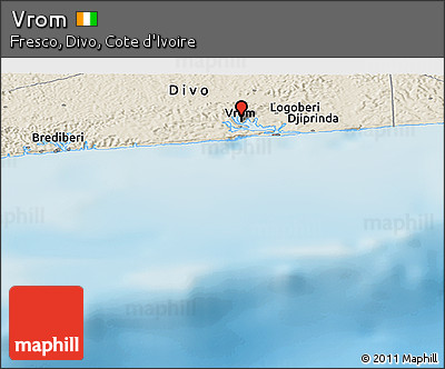 Shaded Relief Panoramic Map of Vrom