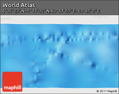 Physical 3D Map of the Area around 4° 53' 57" N, 61° 16' 29" E