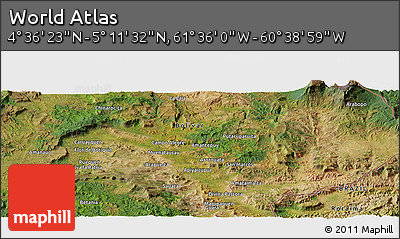 Satellite Panoramic Map of the Area around 4° 53' 57" N, 61° 7' 30" W
