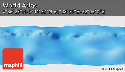 Physical Panoramic Map of the Area around 4° 53' 57" N, 62° 7' 30" E