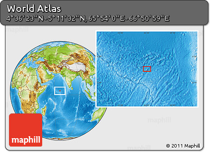 Physical Location Map of the Area around 4° 53' 57" N, 66° 22' 30" E