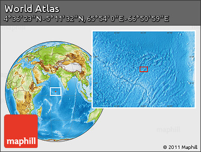 Physical Location Map of the Area around 4° 53' 57" N, 66° 22' 30" E