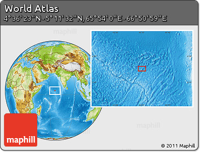 Physical Location Map of the Area around 4° 53' 57" N, 66° 22' 30" E