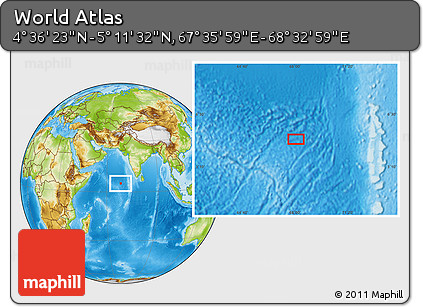 Physical Location Map of the Area around 4° 53' 57" N, 68° 4' 29" E