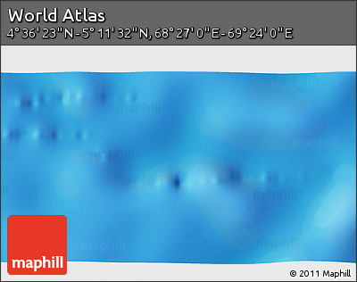 Physical 3D Map of the Area around 4° 53' 57" N, 68° 55' 30" E