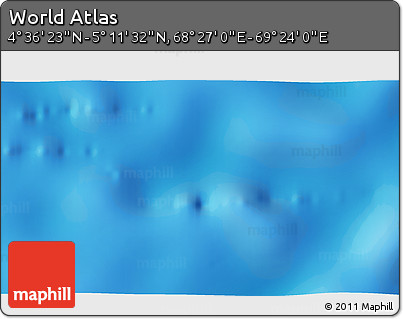 Physical 3D Map of the Area around 4° 53' 57" N, 68° 55' 30" E