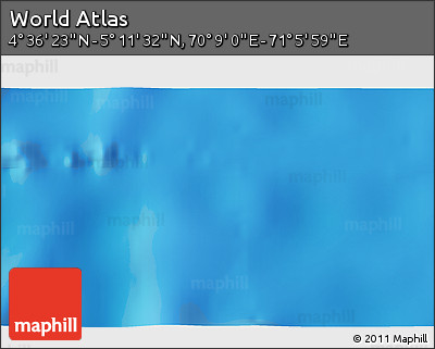 Physical 3D Map of the Area around 4° 53' 57" N, 70° 37' 30" E