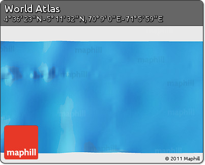 Physical 3D Map of the Area around 4° 53' 57" N, 70° 37' 30" E