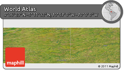 Satellite Panoramic Map of the Area around 4° 53' 57" N, 70° 28' 29" W