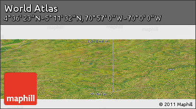 Satellite Panoramic Map of the Area around 4° 53' 57" N, 70° 28' 29" W