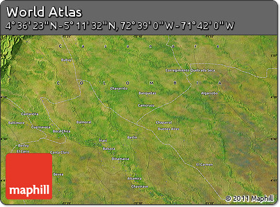 Satellite Map of the Area around 4° 53' 57" N, 72° 10' 30" W