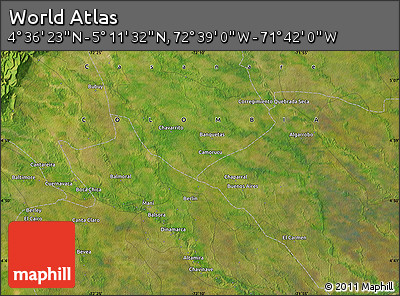 Satellite Map of the Area around 4° 53' 57" N, 72° 10' 30" W
