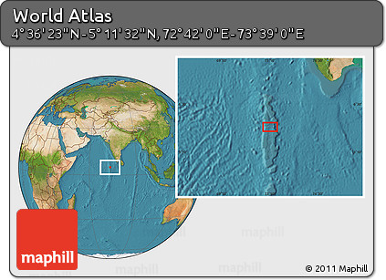 Satellite Location Map of the Area around 4° 53' 57" N, 73° 10' 30" E