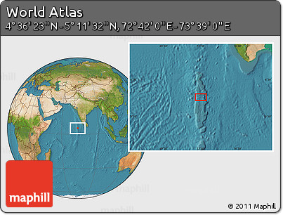 Satellite Location Map of the Area around 4° 53' 57" N, 73° 10' 30" E
