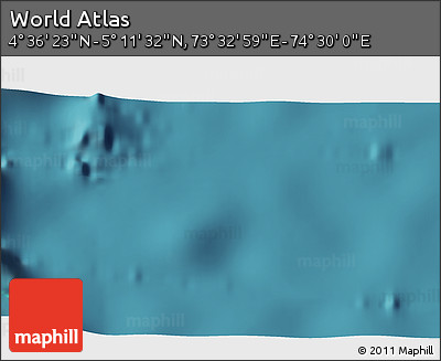 Satellite 3D Map of the Area around 4° 53' 57" N, 74° 1' 30" E
