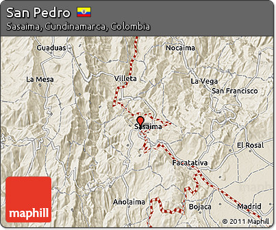 Shaded Relief 3D Map of San Pedro
