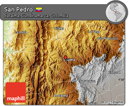 Physical Map of San Pedro