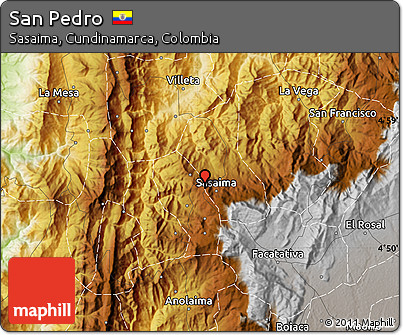 Physical Map of San Pedro