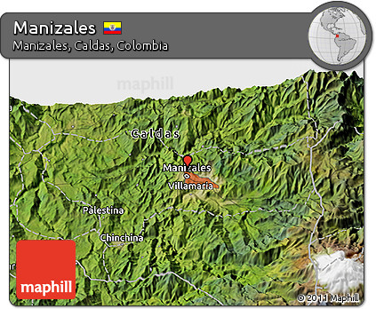 Satellite 3D Map of Manizales