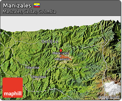 Satellite 3D Map of Manizales