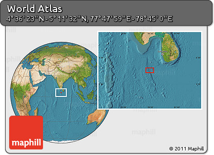 Satellite Location Map of the Area around 4° 53' 57" N, 78° 16' 30" E
