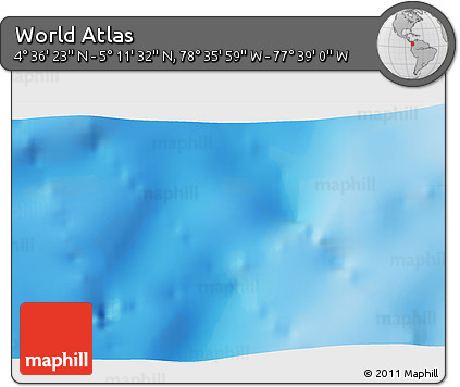 Physical 3D Map of the Area around 4° 53' 57" N, 78° 7' 30" W