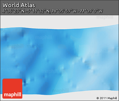 Physical 3D Map of the Area around 4° 53' 57" N, 78° 7' 30" W