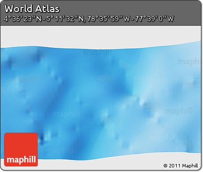 Physical 3D Map of the Area around 4° 53' 57" N, 78° 7' 30" W