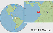 Savanna Style Location Map of the area around 4° 53' 57" N, 78° 7' 30" W