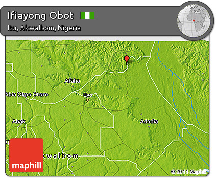 Physical 3D Map of Ifiayong Obot