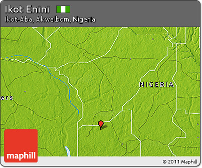 Physical 3D Map of Ikot Enini