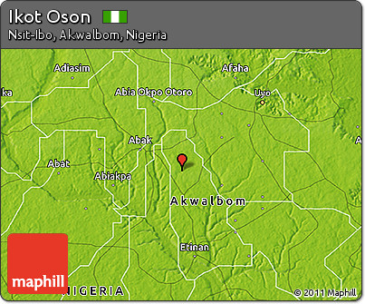 Physical 3D Map of Ikot Oson