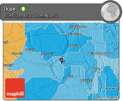 Political 3D Map of Ikpe