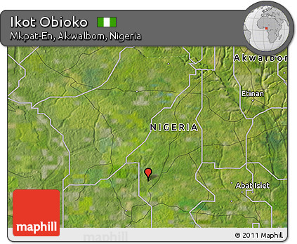 Satellite 3D Map of Ikot Obioko