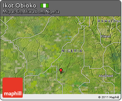 Satellite 3D Map of Ikot Obioko