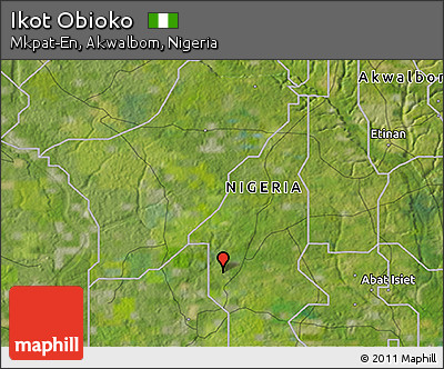 Satellite 3D Map of Ikot Obioko